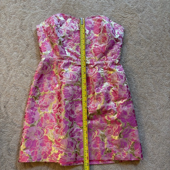 Lilly Pulitzer Raya Strapless Gold Floral Jacquard Dress Size 6 EUC $328 Fancy - Picture 11 of 11